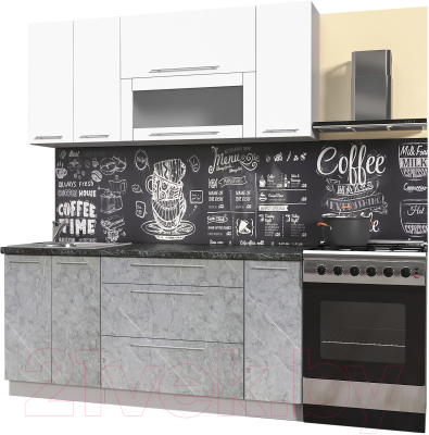 Кухонный гарнитур Интерлиния Мила Пластик 1.7 В - фото