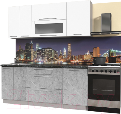 Кухонный гарнитур Интерлиния Мила Пластик 1.9 В - фото