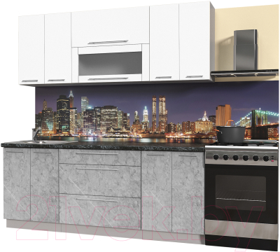 Кухонный гарнитур Интерлиния Мила Пластик 2.1 В - фото