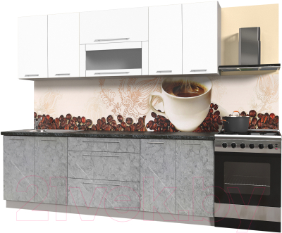 Кухонный гарнитур Интерлиния Мила Пластик 2.3 В - фото