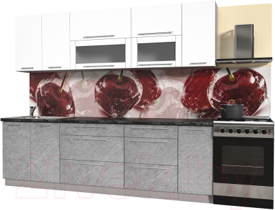 Кухонный гарнитур Интерлиния Мила Пластик 2.6 В - фото