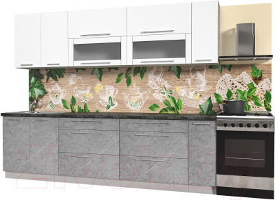 Кухонный гарнитур Интерлиния Мила Пластик 2.7 В - фото