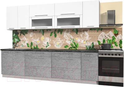 Кухонный гарнитур Интерлиния Мила Пластик 2.9 В - фото