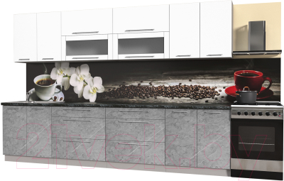 Кухонный гарнитур Интерлиния Мила Пластик 3.2 В - фото