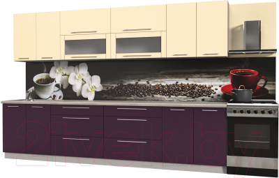 Готовая кухня Интерлиния Мила Пластик 3.2 В - фото