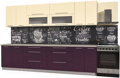 Готовая кухня Интерлиния Мила Пластик 3.1 В - фото