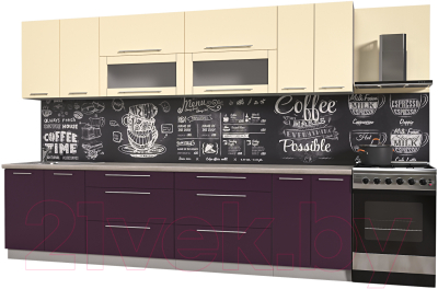 Готовая кухня Интерлиния Мила Пластик 3.0 В - фото