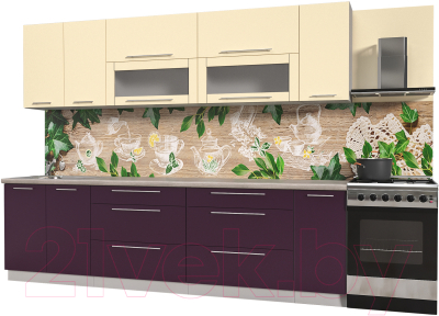 Готовая кухня Интерлиния Мила Пластик 2.8 В - фото