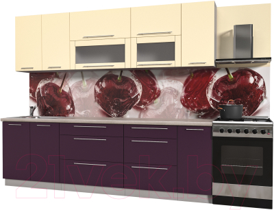 Готовая кухня Интерлиния Мила Пластик 2.6 В - фото