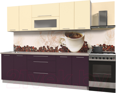 Готовая кухня Интерлиния Мила Пластик 2.4 В - фото