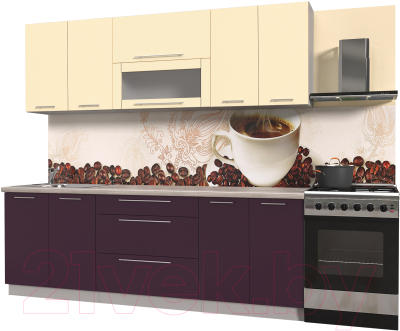 Готовая кухня Интерлиния Мила Пластик 2.3 В - фото