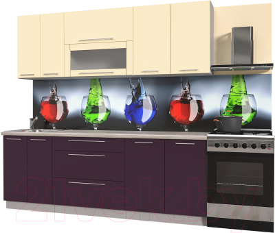 Готовая кухня Интерлиния Мила Пластик 2.2 В - фото