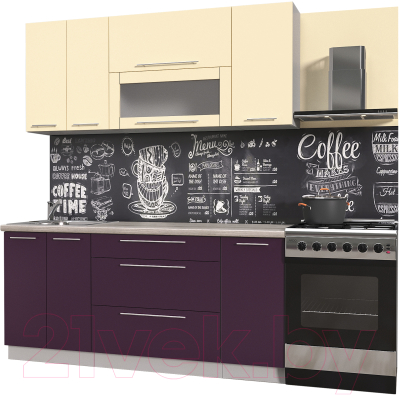 Готовая кухня Интерлиния Мила Пластик 1.8 В - фото