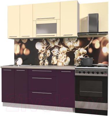 Готовая кухня Интерлиния Мила Пластик 1.6 В - фото