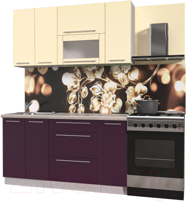Готовая кухня Интерлиния Мила Пластик 1.5 В - фото