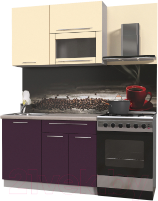 Готовая кухня Интерлиния Мила Пластик 1.2 В - фото