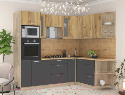 Готовая кухня Интерлиния Мила 1.68x2.4 правая