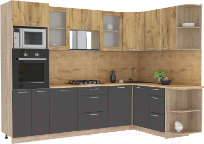 Готовая кухня Интерлиния Мила 1.68x2.8 правая - фото