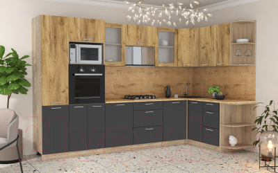 Готовая кухня Интерлиния Мила 1.68x3.2 правая