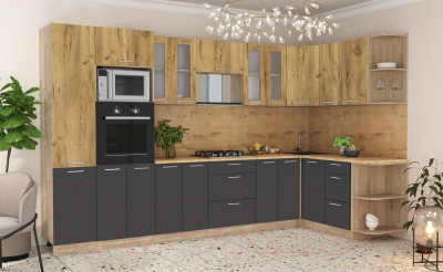 Готовая кухня Интерлиния Мила 1.68x3.4 правая