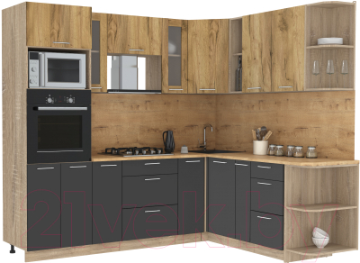 Готовая кухня Интерлиния Мила 1.88x2.4 правая - фото