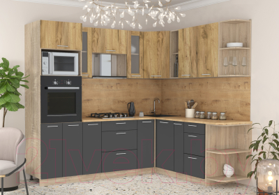 Готовая кухня Интерлиния Мила 1.88x2.4 правая