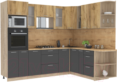 Готовая кухня Интерлиния Мила 1.88x2.6 правая - фото