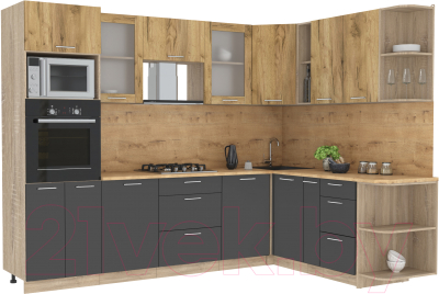 Готовая кухня Интерлиния Мила 1.88x2.8 правая - фото