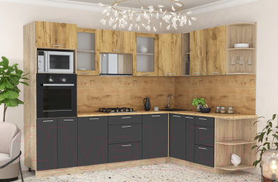 Готовая кухня Интерлиния Мила 1.88x2.8 правая