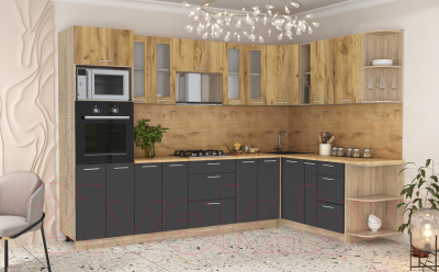 Готовая кухня Интерлиния Мила 1.88x3.0 правая