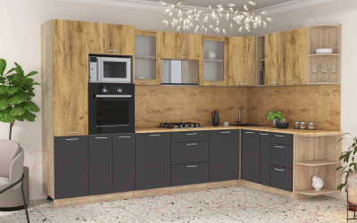 Готовая кухня Интерлиния Мила 1.88x3.2 правая