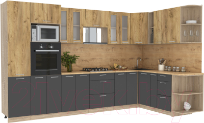 Готовая кухня Интерлиния Мила 1.88x3.4 правая - фото