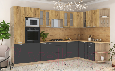 Готовая кухня Интерлиния Мила 1.88x3.4 правая