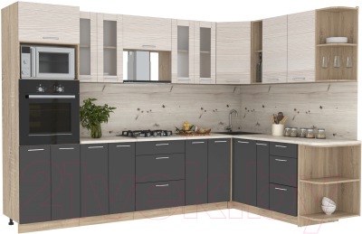 Готовая кухня Интерлиния Мила 1.88x3.0 правая - фото