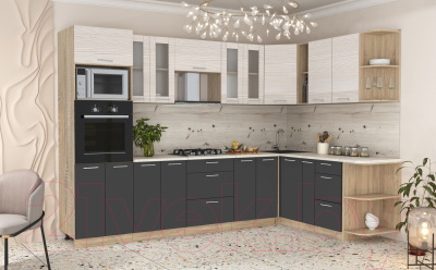 Готовая кухня Интерлиния Мила 1.88x3.0 правая