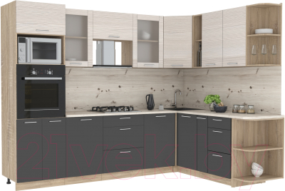 Готовая кухня Интерлиния Мила 1.88x2.8 правая - фото