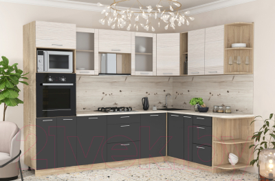 Готовая кухня Интерлиния Мила 1.88x2.8 правая