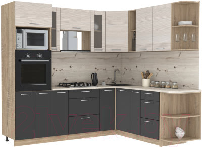 Готовая кухня Интерлиния Мила 1.88x2.4 правая - фото