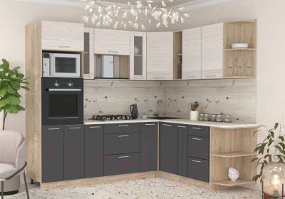 Готовая кухня Интерлиния Мила 1.88x2.4 правая