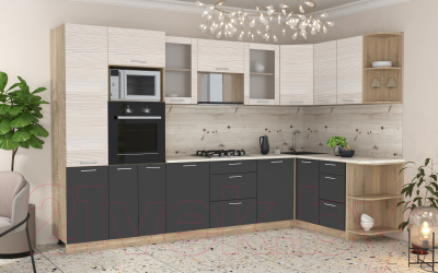 Готовая кухня Интерлиния Мила 1.68x3.2 правая