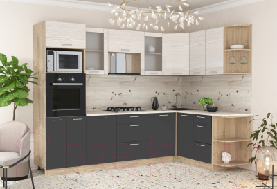 Готовая кухня Интерлиния Мила 1.68x2.8 правая