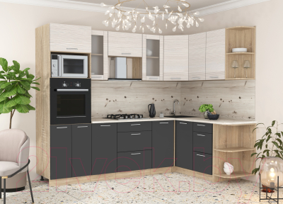 Готовая кухня Интерлиния Мила 1.68x2.6 правая