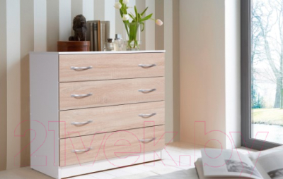 Комод Мебель-Класс Бонн (белый/дуб сонома)