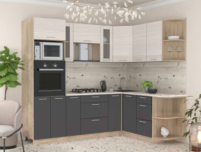 Готовая кухня Интерлиния Мила 1.68x2.4 правая