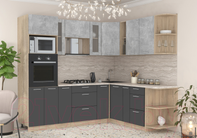 Готовая кухня Интерлиния Мила 1.88x2.4 правая