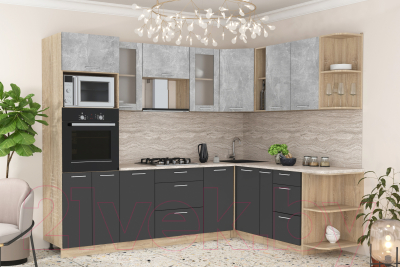 Готовая кухня Интерлиния Мила 1.88x2.6 правая