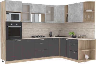 Готовая кухня Интерлиния Мила 1.88x2.8 правая - фото