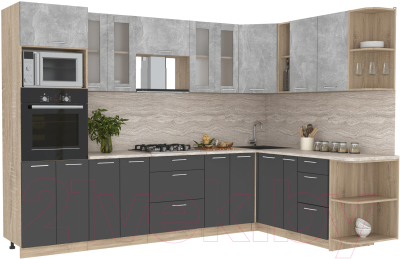 Готовая кухня Интерлиния Мила 1.88x3.0 правая - фото