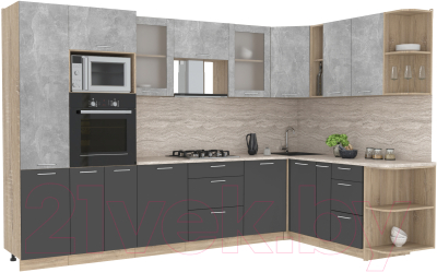 Готовая кухня Интерлиния Мила 1.88x3.2 правая - фото