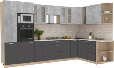 Готовая кухня Интерлиния Мила 1.88x3.4 правая - фото